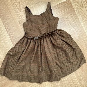 Polo Houndstooth Dress with Velvet Belt